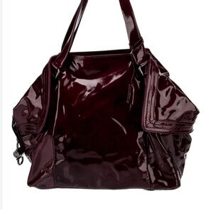 Salvatore Ferragamo Deep Burgundy Patent Shoulder Bag